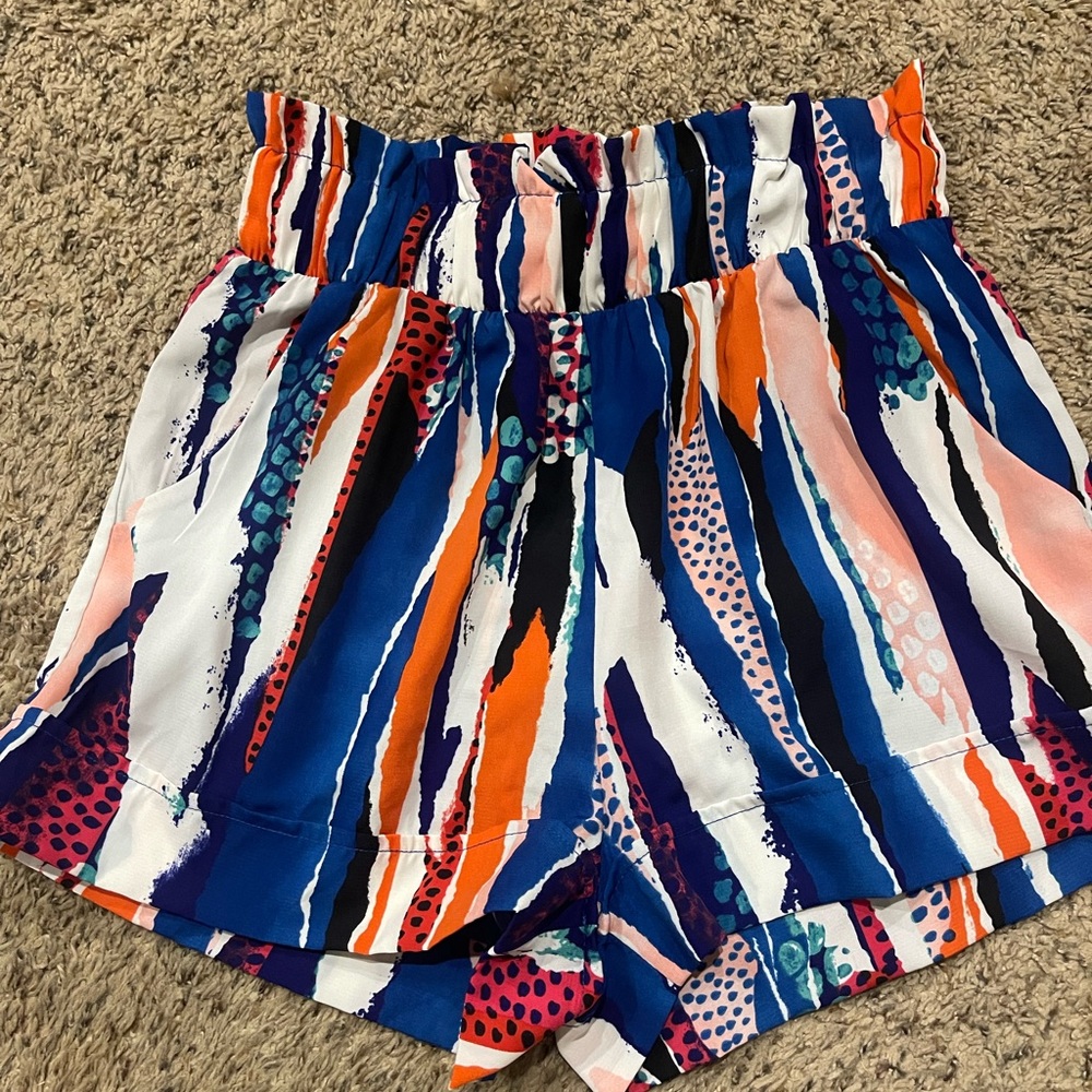 Purple lipstick brand high waist dress shorts